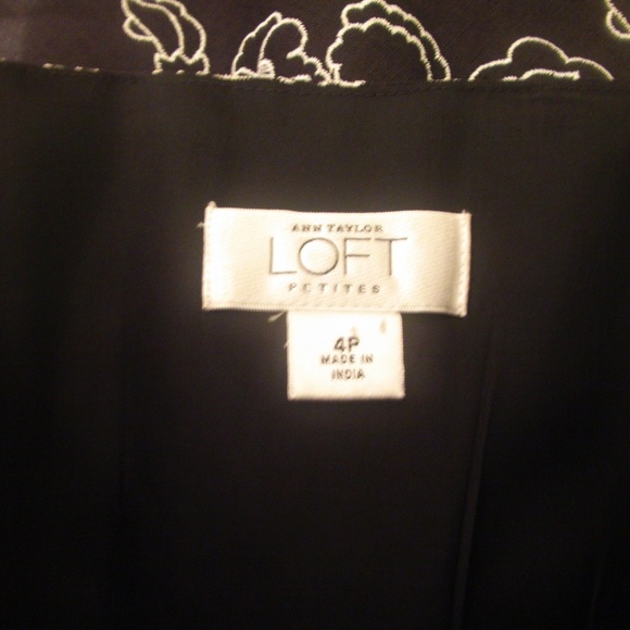 Ann Taylor Loft Linen Black with Floral Embroidery Strapless Dress sz 4P - Picture 5 of 5